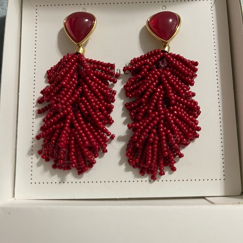 Stella & Dot Riva Tassel Earrings / Burgundy